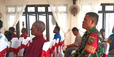 Babinsa Supiori Selatan Hadiri Ibadah Syukur HUT Ke-171 Pekabaran Injil di Tanah Papua