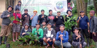 Perhutani Gandeng LMDH dan Mitra Wisata Tanam Pohon di Langlang Panyawangan