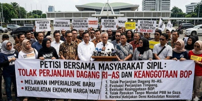 Masyarakat Sipil Tolak Perjanjian Dagang RI-AS dan Keanggotaan BOP