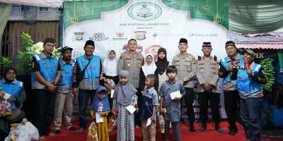 Kapolres Metro Jakarta Utara Buka Puasa Bersama Anak Yatim dan Komunitas Ojol