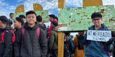 Isi Libur Lebaran, Anggota Elpala Daki Gunung Merbabu via Selo Gancik
