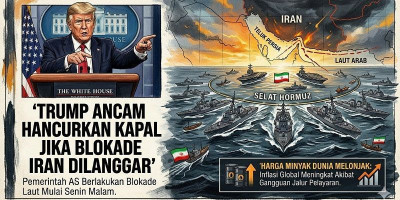 Blokade Laut Iran Berlaku, Trump Ancam Hancurkan Kapal
