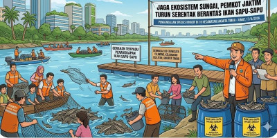 Wali Kota Munjirin Pimpin Gerakan Terpadu Penangkapan Ikan Sapu-Sapu