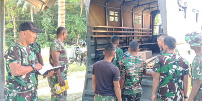 Satgas TMMD 128 Kodim 1708/BN Siapkan Material Pembangunan Rumah di Sansundi