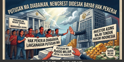 Putusan MA Diabaikan, Newcrest Didesak Bayar Rp600 Miliar Hak Pekerja