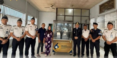 Rutan Tanjung Pura Berikan Bantuan Gerai Gerobak ke Keluarga Warga Binaan