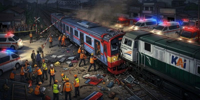 Tabrakan KRL dan Argo Bromo di Bekasi Timur, 7 Tewas