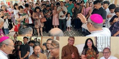 Umat Stasi Slorok Blitar Penuh Rasa Syukur Dikunjungi Uskup Surabaya
