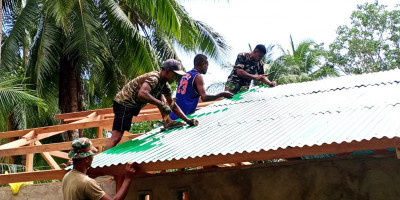 Progres Pesat, Pembangunan Rumah Warga Program TMMD Ke-128 Masuk Tahap Pemasangan Atap
