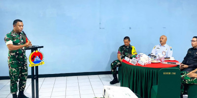 Tim Wasev Terima Paparan Progres TMMD ke-128 Kodim 1708/BN di Distrik Bondifuar