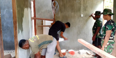 Tahap Plamir Dikebut, Satgas TMMD Kodim 1708/BN Optimistis Rumah Warga segera Rampung
