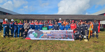 Sinergi Muspika dan Serikat Pekerja, Pertamina Bunyu Hijaukan Area Operasi