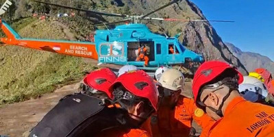 Evakuasi Pendaki Malaysia di Gunung Rinjani Berhasil, Korban Diterbangkan ke Bali