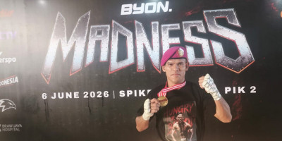 Prajurit Marinir Buktikan Kelasnya, Praka Erwin Simangunsong Juara Kickstriking Byon Madness Volume 4