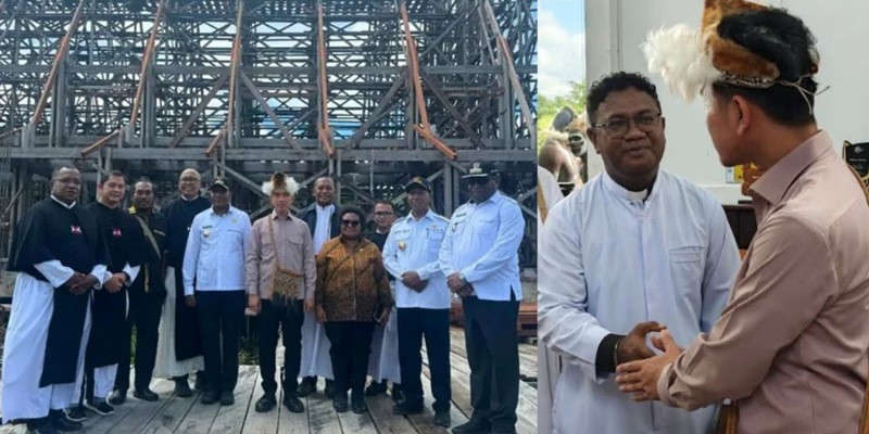 Wapres Gibran Tinjau Katedral Agats dan Temui Mama-Mama Asmat