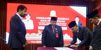 Lantik Dr. Misran Fuadi, Gubernur: Pastikan Syariat Islam Jadi Solusi, Bukan Beban