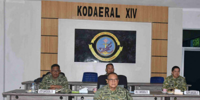 Komandan Kodaeral XIV Ikuti Vicon Pengesahan Doktrin TNI Perisai Trisula Nusantara