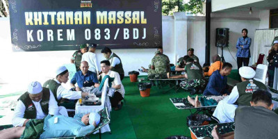 Danrem 083/Bdj : Khitan Massal Wujud Pengabdian TNI Kepada  Masyarakat