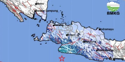 Gempa Magnitudo 5,0 Guncang Barat Daya Sukabumi