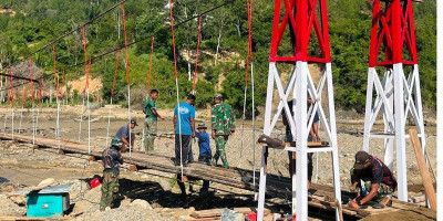 Pembangunan Jembatan Garuda Tahap III di Linge Capai 82,54 Persen