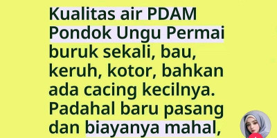 Warga Keluhkan Air PDAM Pondok Ungu Keruh hingga Berbau