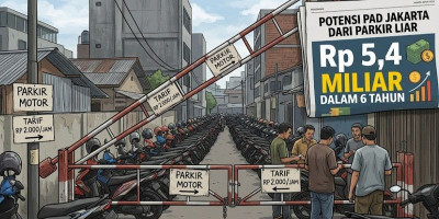 Parkir Liar di Jalan Masjid Hidayatullah, Potensi PAD Jakarta Disebut Capai Rp5,4 Miliar