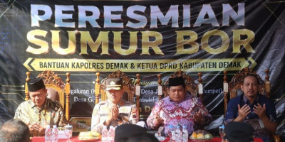 Peduli Kebutuhan Air, Ketua DPRD Bersama Kapolres Demak Resmikan Empat Sumur Bor