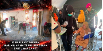 12 Hari Pascagempa, Marinir Masih Terus Bergerak Bantu Warga NTT