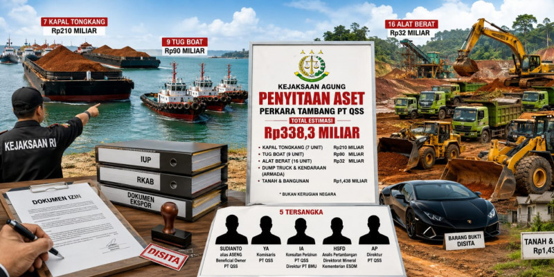 Dari Tongkang hingga Alat Berat: Jejak Rp338,3 Miliar dalam Perkara Tambang QSS