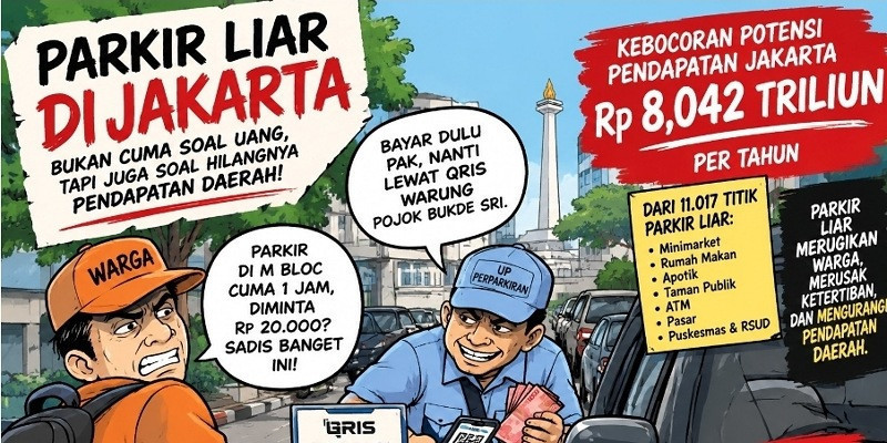 Uang Parkir Liar Jakarta Tembus Rp8 Triliun? Ini Hitung-hitungan Azas Tigor