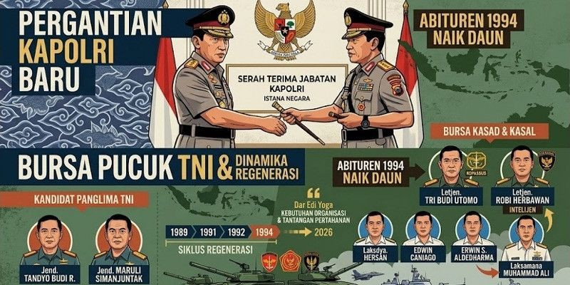 Usai Pergantian Kapolri, Siapa Mengisi Pucuk TNI? Abituren 1994 Naik Daun