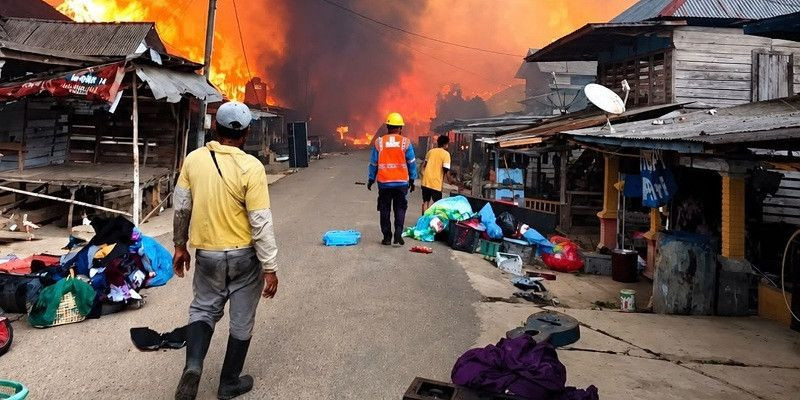 PWI Babel Bantu Kebutuhan Anak dan Perempuan Korban Kebakaran