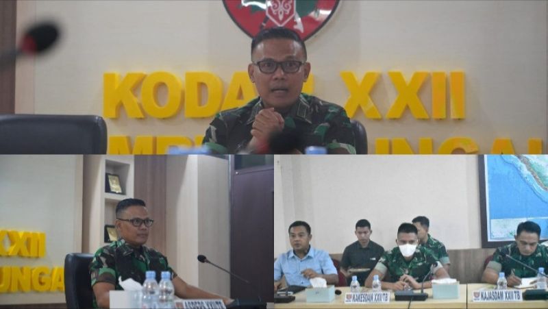 Aspers Kasdam XXII/TB Pimpin Rakor Penerimaan Caba dan Cata Reguler serta Khusus Suku Dayak TA 2027