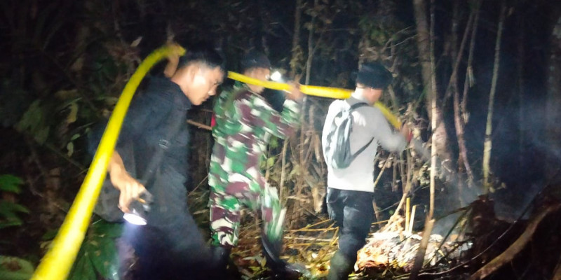 Tak Kenal Lelah, Satgas Gabungan Berjibaku Padamkan Karhutla di TNTP hingga Dini Hari