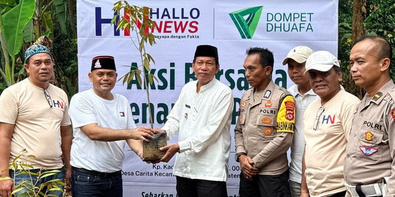 Hallonews Gelar Aksi Sosial di Pandeglang, Tanam Pohon, Bansos hingga Pengobatan Gratis